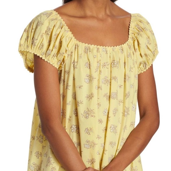 DOEN Julie Mini Dress in Sunshine Bouton De Rose Print L - Picture 3 of 12